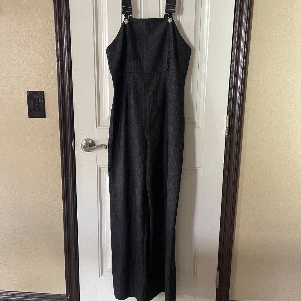 Wide leg overalls jumper